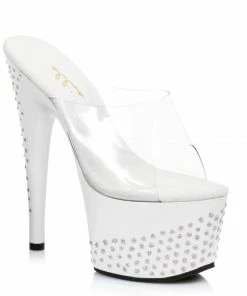 Ellie Shoes 7 Pointed Stiletto Mule With Glitter Dots Platform