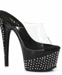 Ellie Shoes 7 Pointed Stiletto Mule With Glitter Dots Platform