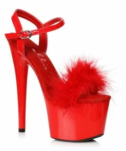 Ellie Shoes 7 Platform Sandal With Marabou