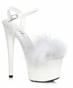 Ellie Shoes 7 Platform Sandal With Marabou 7 Ellie Shoes 7 Platform Sandal With Marabou
