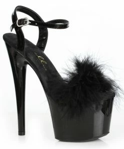 Ellie Shoes 7 Platform Sandal With Marabou