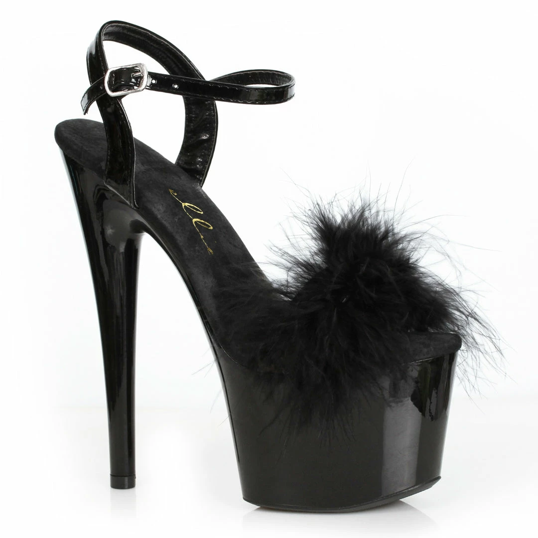 Ellie Shoes 7 Platform Sandal With Marabou 3 Ellie Shoes 7 Platform Sandal With Marabou