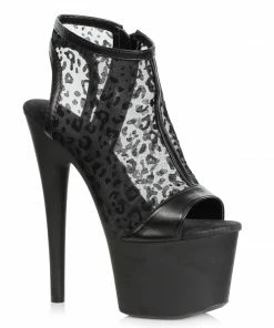 Ellie Shoes 7 Peeptoe Leopard Bootie