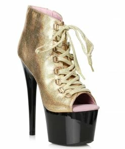 Ellie Shoes 7 Peeptoe Shimmer Bootie