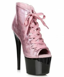 Ellie Shoes 7 Peeptoe Shimmer Bootie