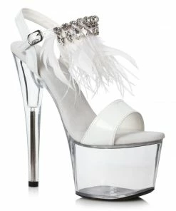 Ellie Shoes 7 Feather And Rhinestone Sandal