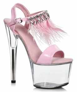 Ellie Shoes 7 Feather And Rhinestone Sandal