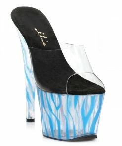 Ellie Shoes 7 Inch Mule With Blacklight Zebra Pattern