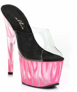 Ellie Shoes 7 Inch Mule With Blacklight Zebra Pattern