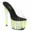 Ellie Shoes 7 Inch Mule With Blacklight Zebra Pattern