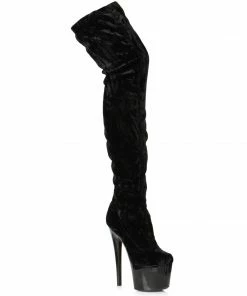 Ellie Shoes 7 CRUSHED VELVET THIGH HIGH BOOT