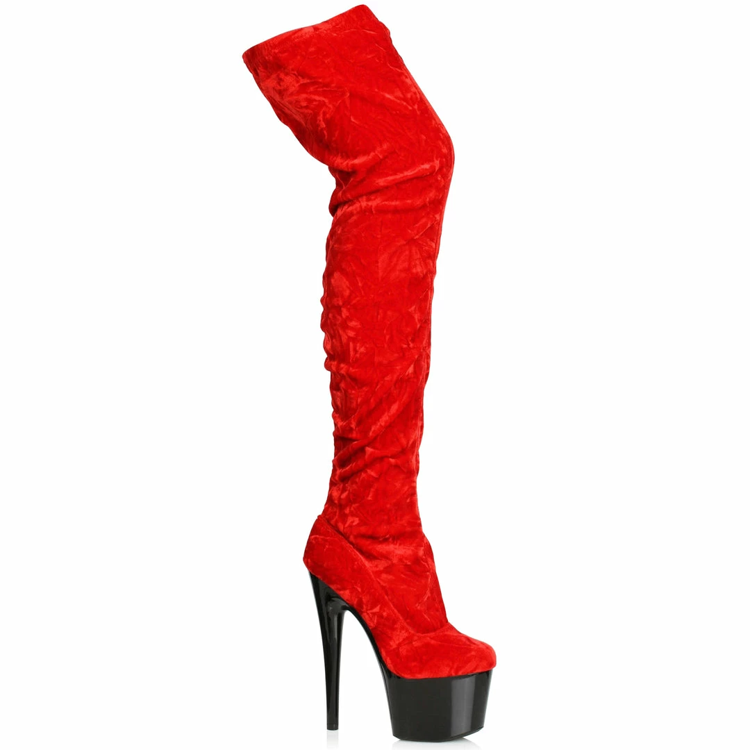 Ellie Shoes 7 CRUSHED VELVET THIGH HIGH BOOT 4 Ellie Shoes 7 CRUSHED VELVET THIGH HIGH BOOT
