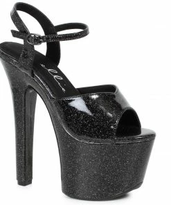 Ellie Shoes 7 HEEL POINTED STILETTO SANDAL W/ METALLIC PLATFORM & UPPER