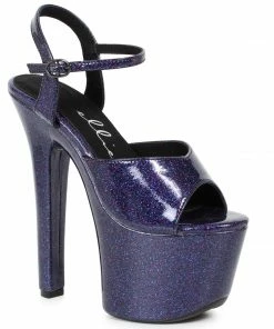 Ellie Shoes 7 HEEL POINTED STILETTO SANDAL W/ METALLIC PLATFORM & UPPER