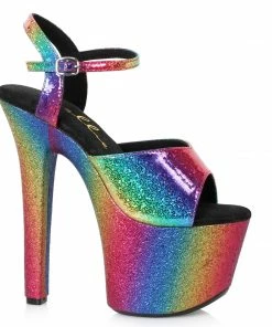 Ellie Shoes 7 Pointed Stiletto With Rainbow Sandal