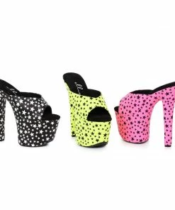 Ellie Shoes 7 Heel Mule Sandal With Star Print