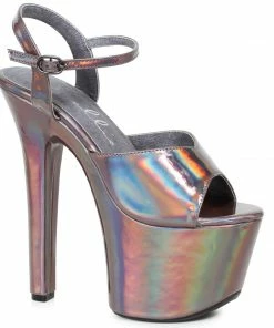 Ellie Shoes 7 Heel Pointed Stiletto Sandal W/ Metallic Platform 11 Ellie Shoes 7 Heel Pointed Stiletto Sandal W/ Metallic Platform