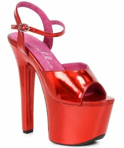 Ellie Shoes 7 Heel Pointed Stiletto Sandal W/ Metallic Platform 12 Ellie Shoes 7 Heel Pointed Stiletto Sandal W/ Metallic Platform