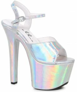 Ellie Shoes 7 Heel Pointed Stiletto Sandal W/ Metallic Platform 13 Ellie Shoes 7 Heel Pointed Stiletto Sandal W/ Metallic Platform
