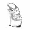 Ellie Shoes 7 Heel Silver Glitter Sandal