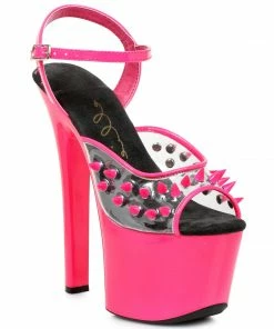 Ellie Shoes 7 Heel Neon Platform Blacklight Reactive Spikes