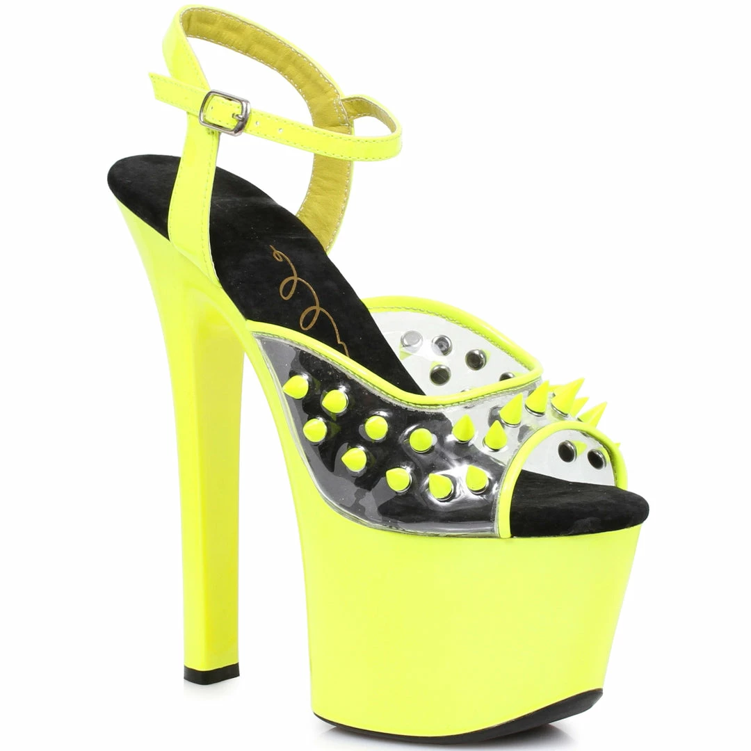 Ellie Shoes 7 Heel Neon Platform Blacklight Reactive Spikes 5 Ellie Shoes 7 Heel Neon Platform Blacklight Reactive Spikes
