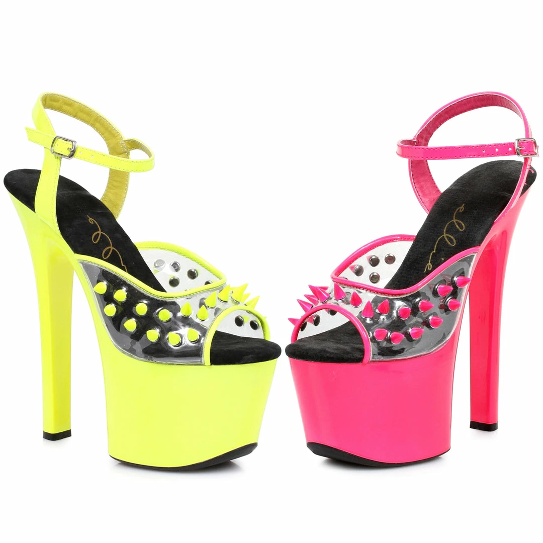 Ellie Shoes 7 Heel Neon Platform Blacklight Reactive Spikes 3 Ellie Shoes 7 Heel Neon Platform Blacklight Reactive Spikes