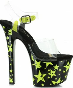 Ellie Shoes 7 Heel With Blacklight Reflective Stars
