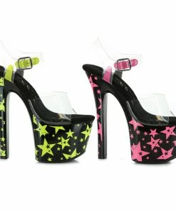 Ellie Shoes 7 Heel With Blacklight Reflective Stars
