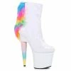 Ellie Shoes 7 Unicorn Heel Platform Bootie With Faux Fur