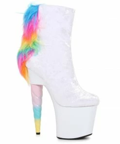 Ellie Shoes 7 Unicorn Heel Platform Bootie With Faux Fur