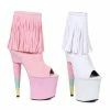 Ellie Shoes 7 Unicorn Heel Platform Bootie With Fringe
