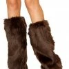JValentine Faux Fur Legwarmers Brown Rave Leg Warmers & Wraps