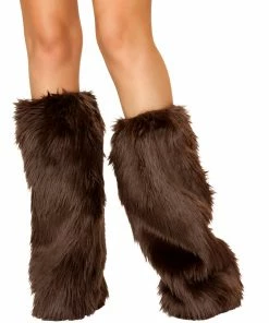 JValentine Faux Fur Legwarmers Brown Rave Leg Warmers & Wraps
