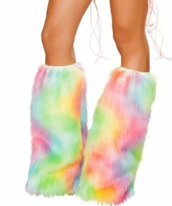 JValentine Rave Leg Warmers & Wraps Rainbow Sherbet Fur Legwarmers