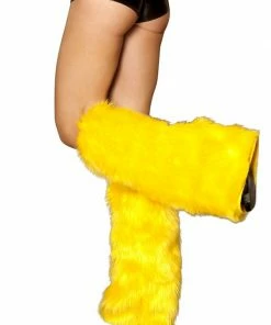 JValentine Faux Fur Legwarmers Yellow