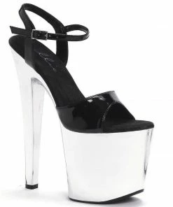 Ellie Shoes 8 Heel Chrome Sandal.