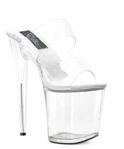 Ellie Shoes 8 Heel Clear Mule W Strap
