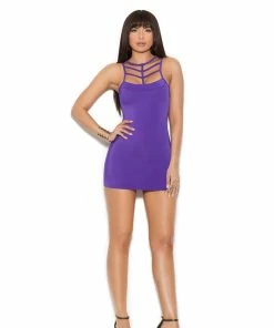 Elegant Moments Deep Purple Dress CLOTHING
