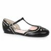 Ellie Shoes Flat With T-Strap And Cut Out Detail