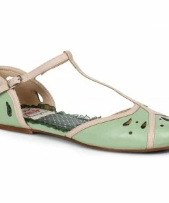 Ellie Shoes Two Toned T-Strap Flat Shoe