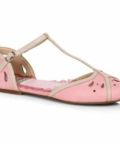Ellie Shoes Two Toned T-Strap Flat Shoe