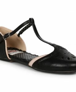 Ellie Shoes T-Strap Flat Shoe With Cutout Decor