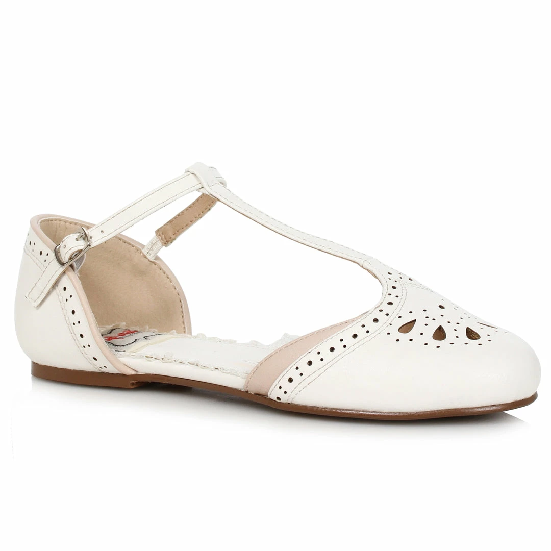 Ellie Shoes T-Strap Flat Shoe With Cutout Decor 6 Ellie Shoes T-Strap Flat Shoe With Cutout Decor