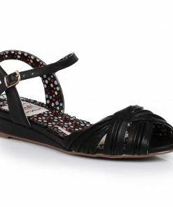 Ellie Shoes Peep Toe Ruched Flat