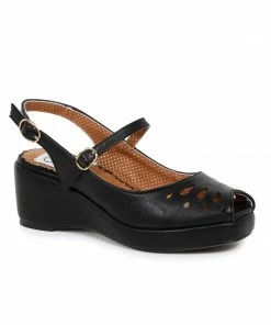 Ellie Shoes Peep Toe Sling Back Wedge