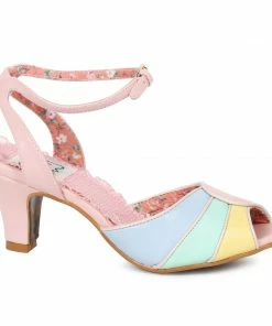 Ellie Shoes Tri Color Peep Toe Sandal
