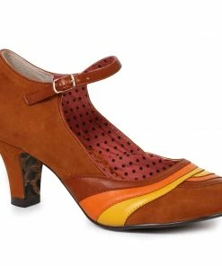 Ellie Shoes Faux Suede Tri Color Heel