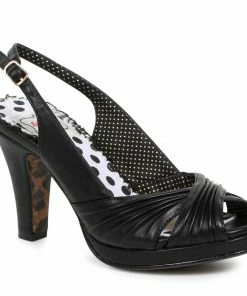 Ellie Shoes 4 Ruched Peep Toe Sling Back