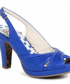 Ellie Shoes 4 Ruched Peep Toe Sling Back